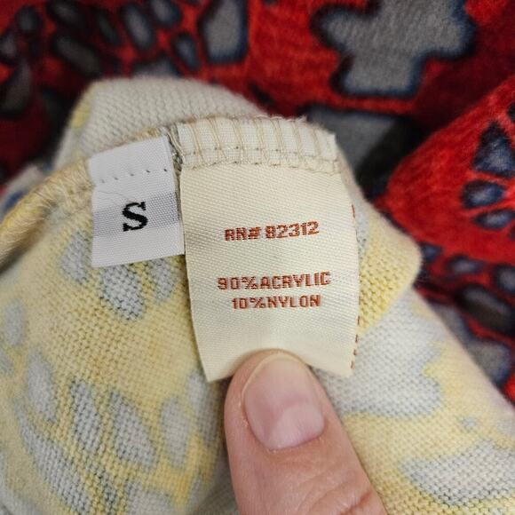 Estelle 60s Style All Over Print Round Neck Flare Sleeve A-line Dress Size Small - Picture 6 of 6